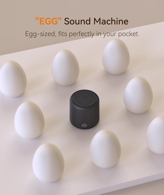 Dreamegg Portable Travel White Noise Machine for Sleep, Features Powerful Battery, Egg-Sized, 16 Nature Sounds, Timer, for Baby Adults Office Privacy Home Gift, Cream