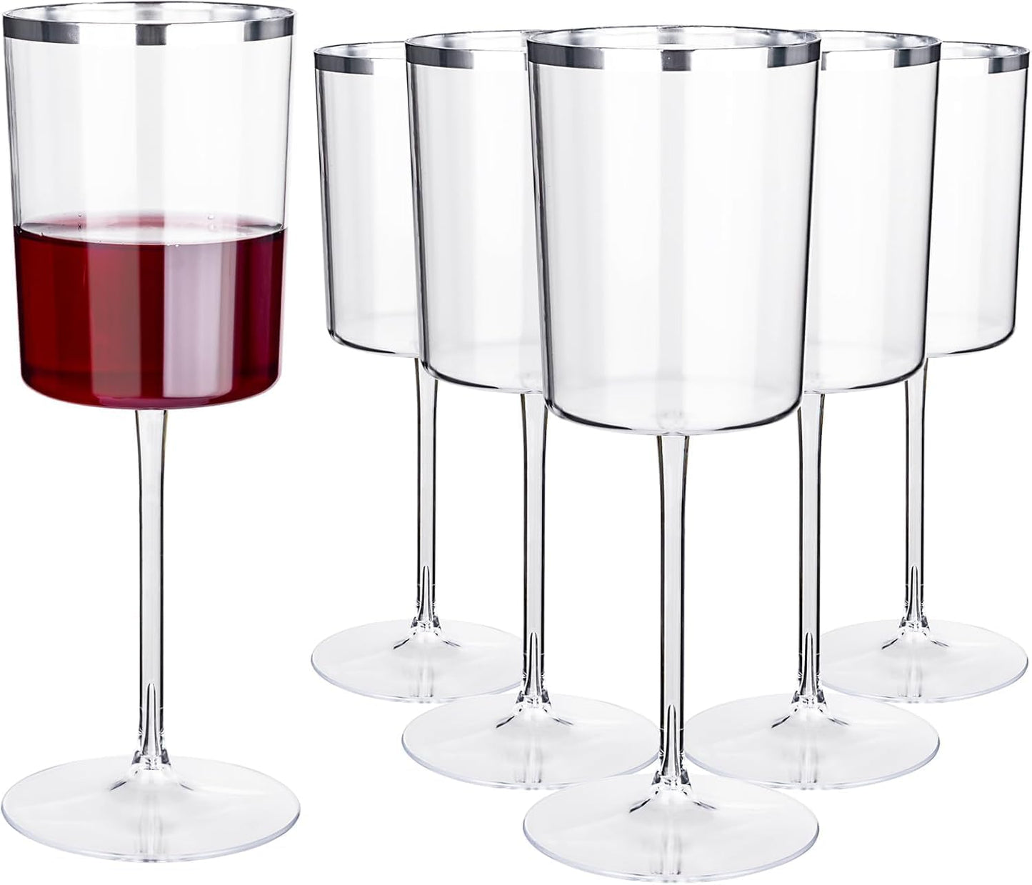 Ciaell 36 Pack Plastic Champagne Flutes - 6 Oz Disposable Champagne Glasses - Square Clear Plastic Toasting Glasses for Party Birthday Anniversary Wedding