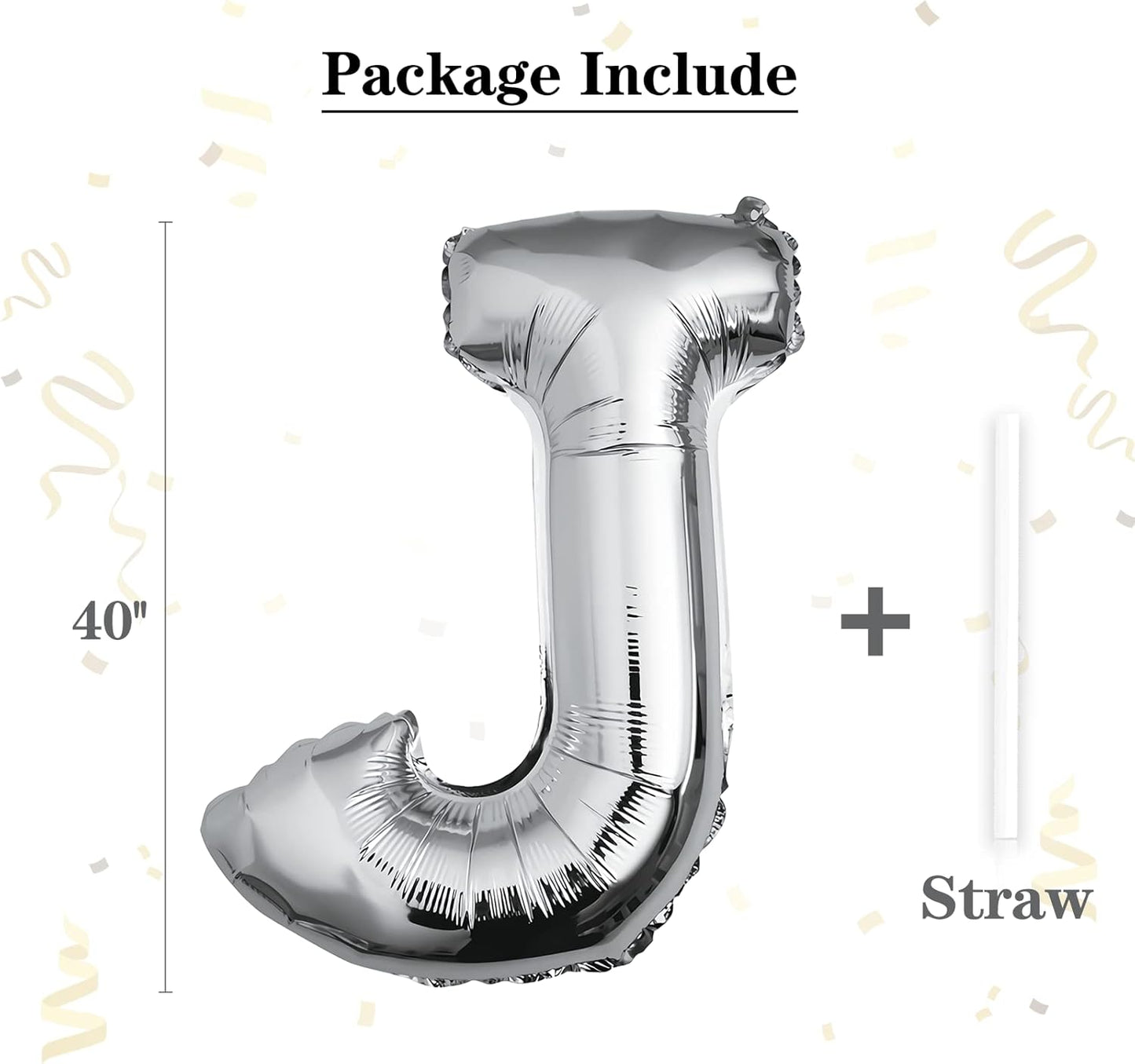 40 inch Silver Letter A Balloon, Big Size Alphabet Foil Mylar Helium Balloons for Birthday Party Celebration Wedding Anniversary Baby Shower Decorations Supplies Alphabet A