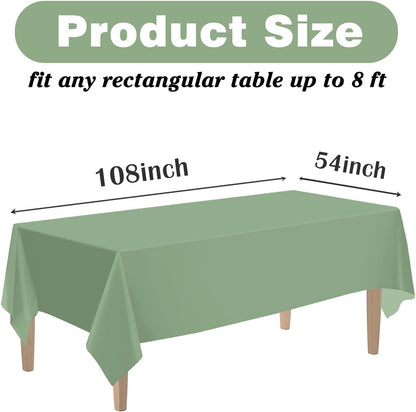 Kopokita 2PCS Black Plastic Tablecloths 54 x 108 Inch, Disposable Table Cloths Rectangle Party Table Covers