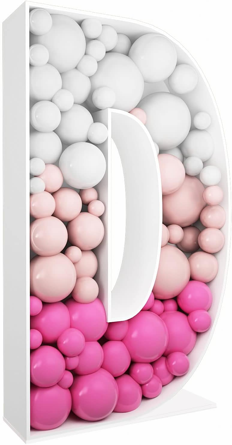 JW Passion - Premium Quality Made 3FT Tall Mosaic Balloon Frame Big Marquee Light Up Letters DIY Kit for Birthday Party Wedding Backdrop Decor Letter A Pre-Cut Foam Board