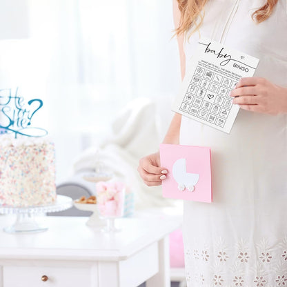 50 PCS Baby Bingo for Baby Shower Girl Boy Baby Shower Bingo Game Cards Baptism Party Perforated Calling Cards