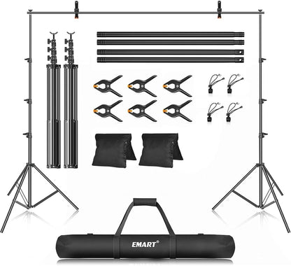 EMART Photo Backdrop Stand kit, 8.5 x 10 ft Back Drop Adjustable Frame for Photography, Photoshoot Banner Background Support Holder for Parties Dectoration
