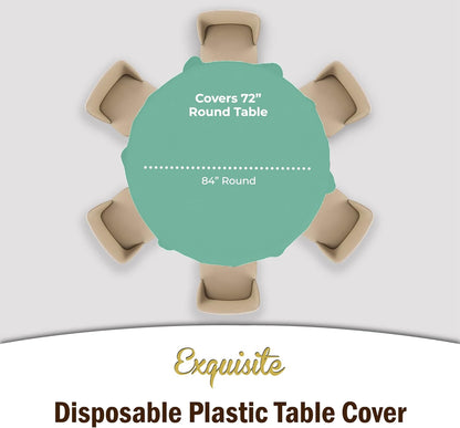 12-Pack Premium Plastic Tablecloth 54in. x 108in. Rectangle Table Cover - Dark Blue - Colors A