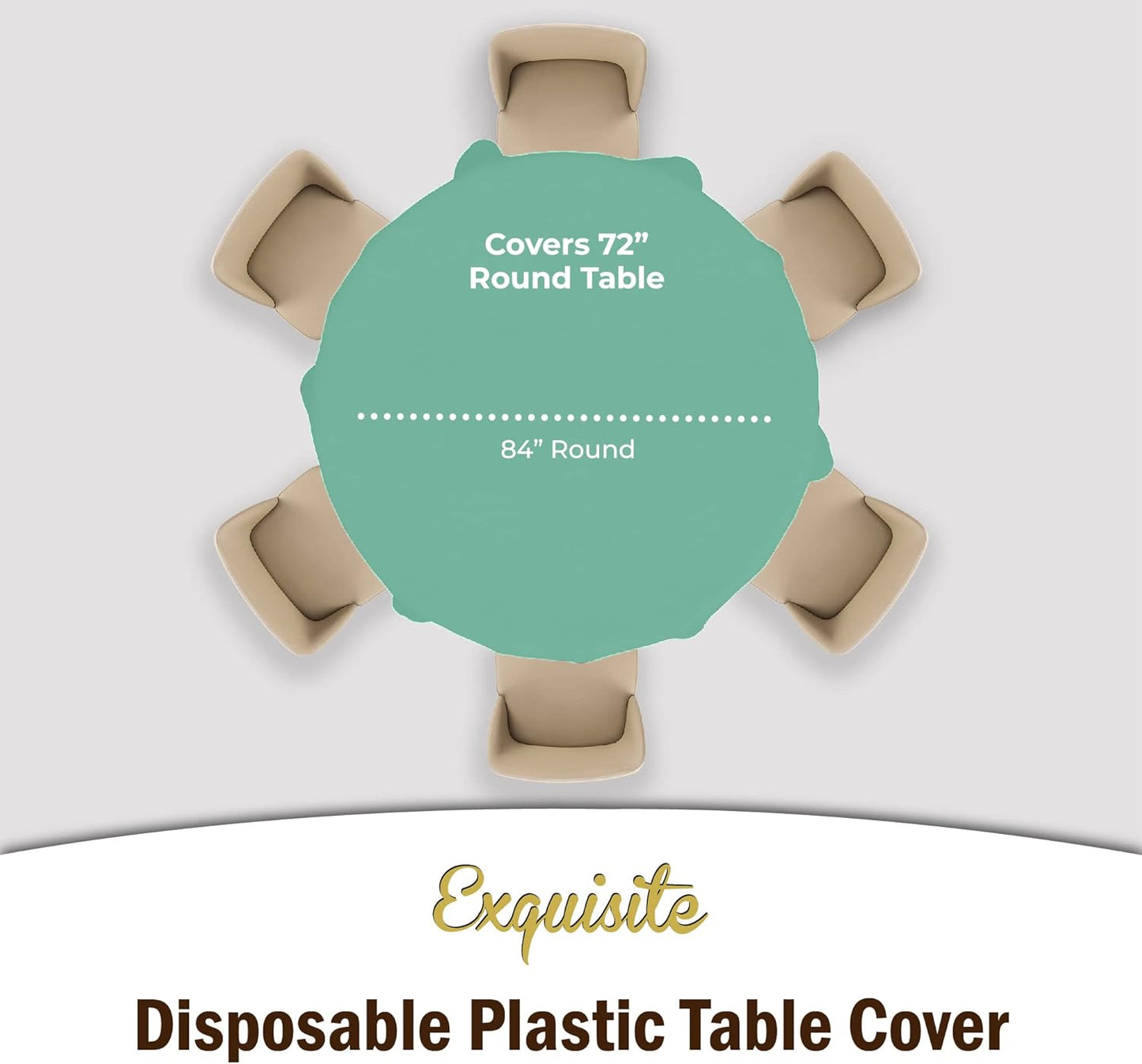 Exquisite Party Solids 6-Pack Premium Plastic Tablecloth 54in. x 108in. Rectangle Plastic Table Cover - Navy