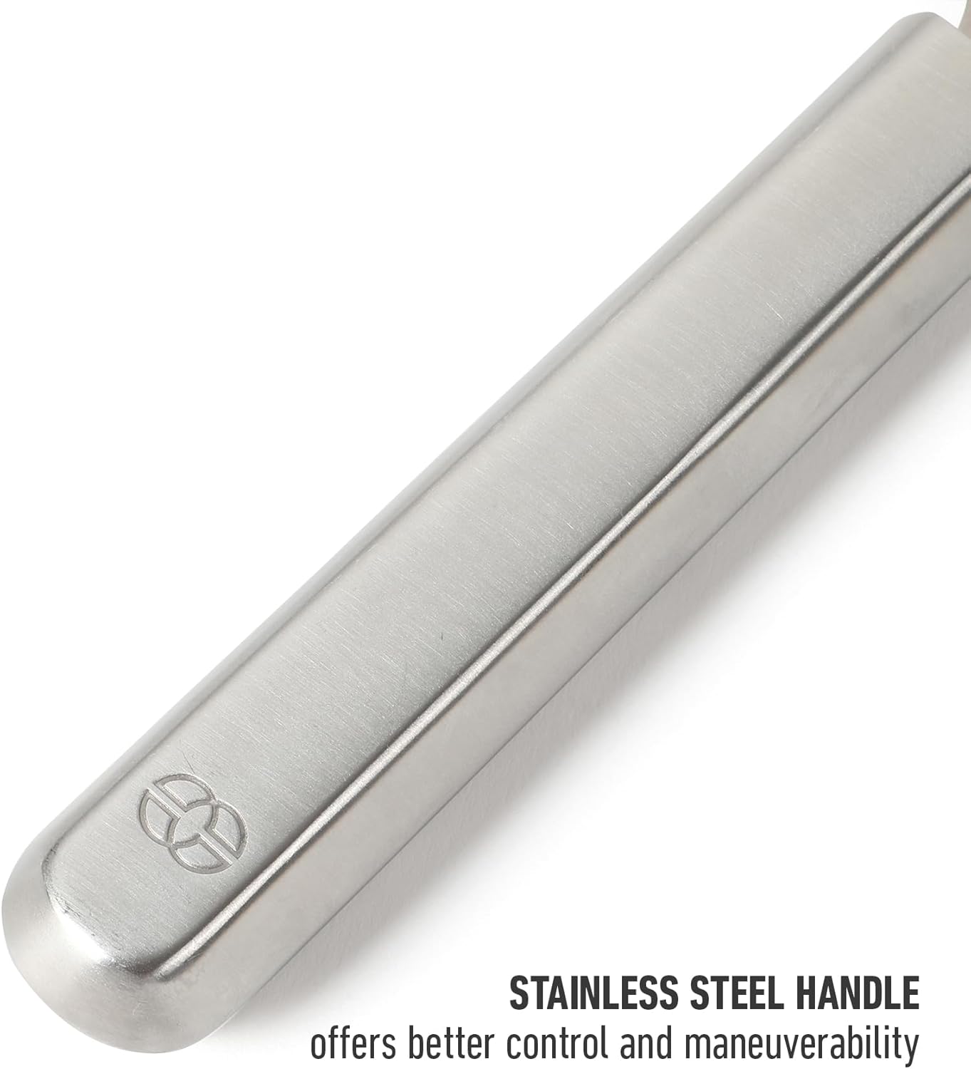 Calphalon Edge Stainless Steel Pie Server w/Thermoplastic Rubber Handle - Taupe