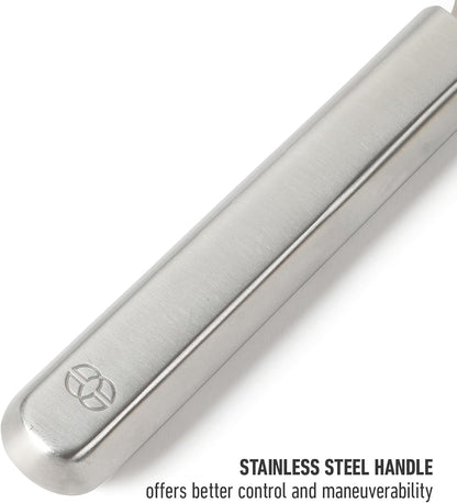 Calphalon Edge Stainless Steel Pie Server w/Thermoplastic Rubber Handle - Taupe