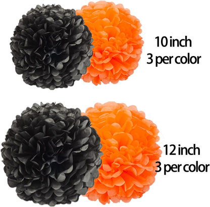 12Pcs Purple and Gold Hanging Tissue Paper Pom Poms,Pompoms Flowers for Ceiling Party Decorations(Purple,Light Purple,Gold)