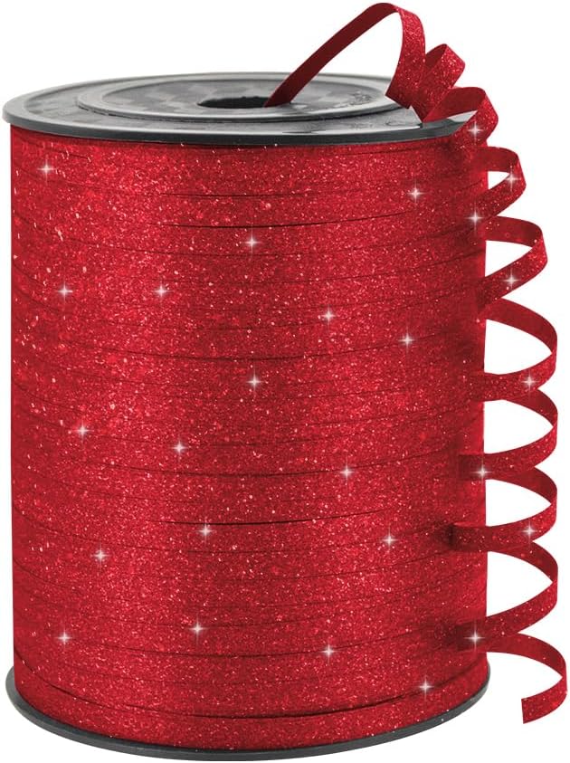 KMER LIFE Premium Red Curling Ribbon, 1/5" Wide x 500 Yards Christmas Curling Ribbons for Gift Wrapping, Party Decoration, Balloon String, Ribbons for Florist Flower (1 Roll)