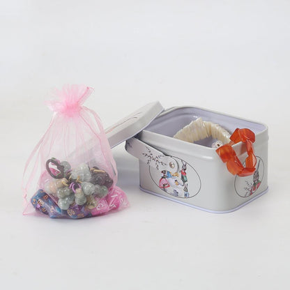 HRX Package 100pcs White Organza Bags, 4x6 inch Mesh Bags Drawstring Gift Bags Jewelry Pouches for Candy Wedding Favors Christmas