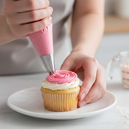 6 Pack Large Piping Tips Set Stainless Steel Cupcake Icing Tips Cake Decorating Frosting Nozzles Reusable Cake Piping Kit Decorating Supplies for Pastry Baking Cookies Butter Cream Puff Accessories