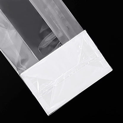 Gusseted Flat Bottom Cellophane Bags with Paper Insert 50Pcs 4x2x8 Inches Smore Bags