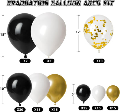 Graduation Decorations 2026 Graduation Party Decorations Set of 4 Boxes with 129pcs Balloons Arch Garland Kit Party Supplies for Any Grades Blue