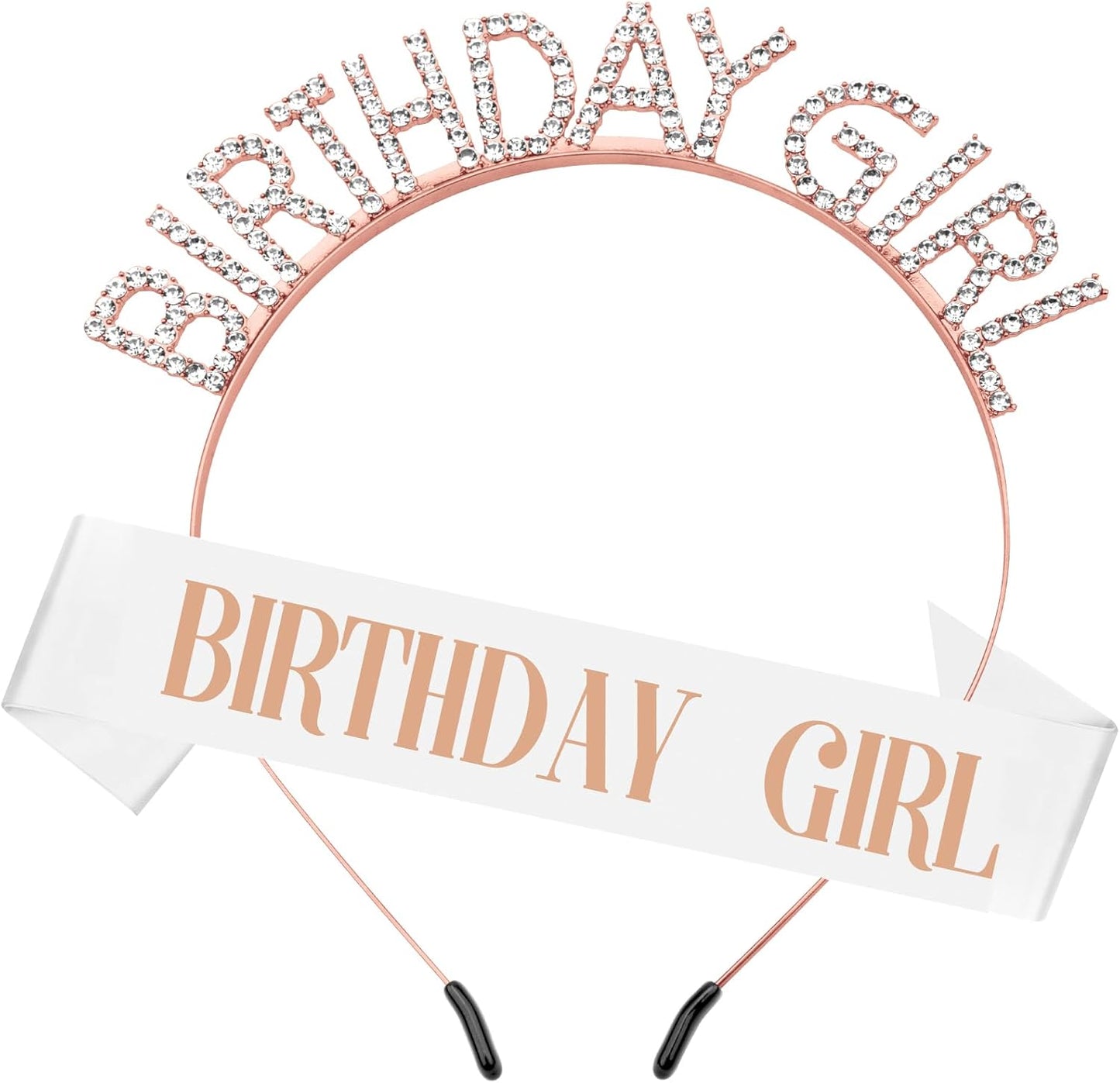 Birthday Sash & Crown for Women - Tiara Headband, Girls' Decorations Accessories