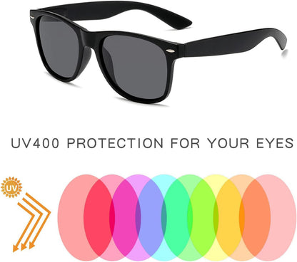 20 Pairs Bulk Sunglasses for Adult Retro 70s 90s Cheap Glasses (Black)