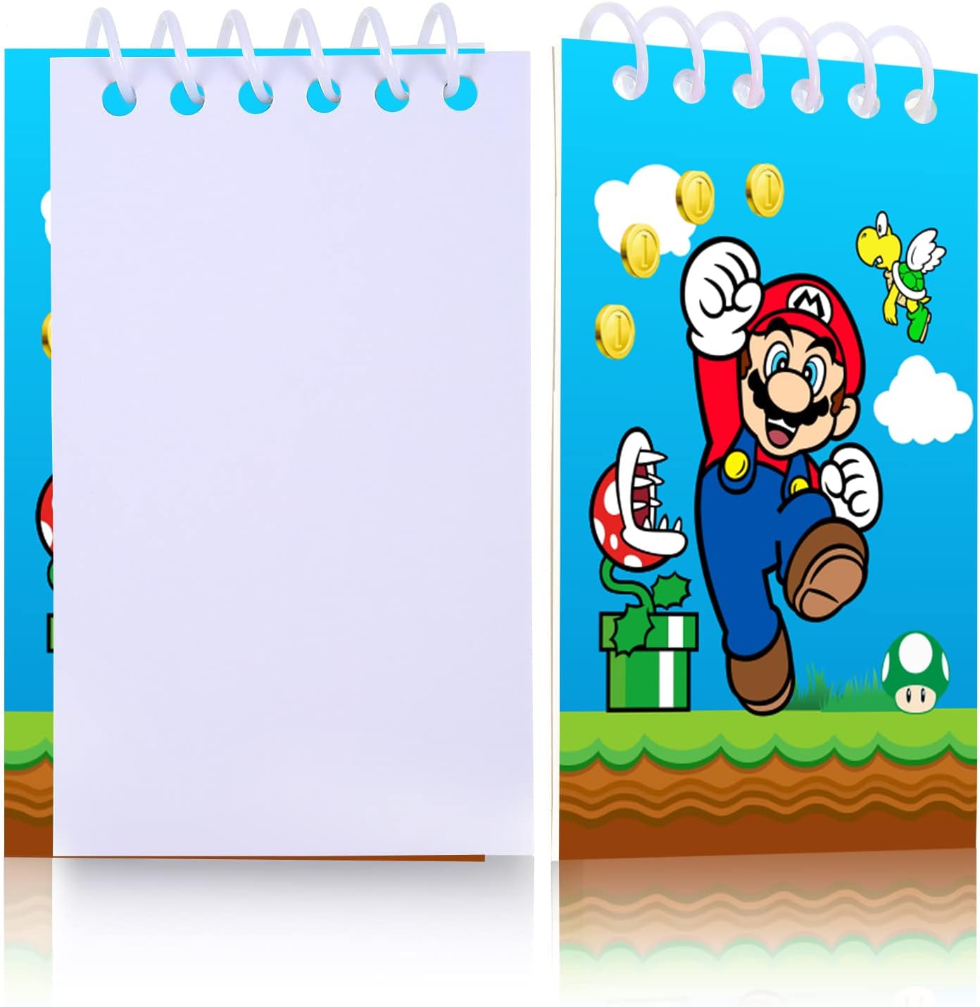 Mario Birthday Party Supplies, 24Pcs Mini Notepads for Mario Birthday Party, Goodie Bag Stuffers, Children Classroom Rewards, 8 Types