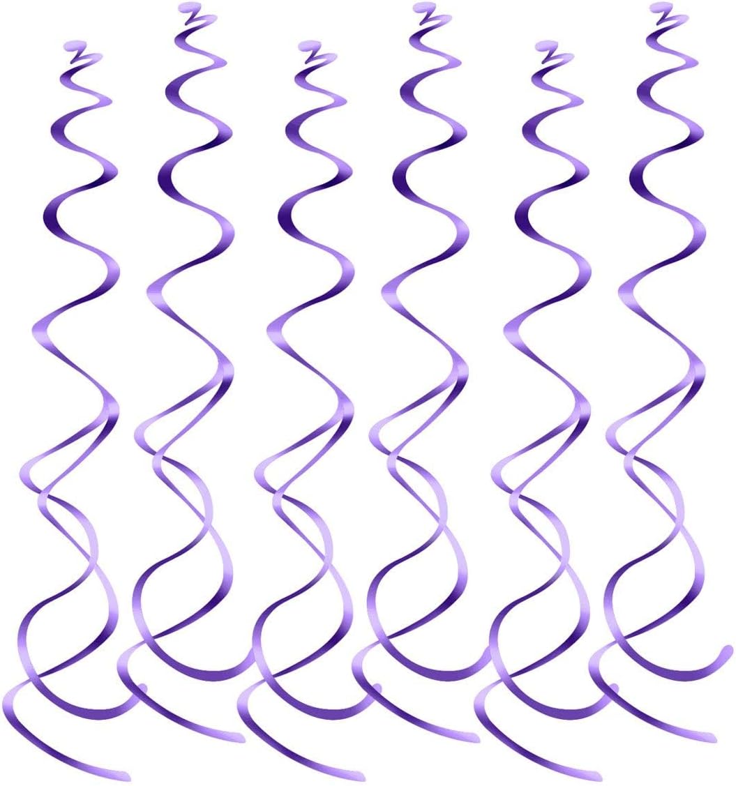 Easy Hang Spiral Ceiling Decorations - 12 Pack with Hooks, 74cm PVC Swirls for Instant Birthday, Wedding & Party Decor, Tool-Free Setup