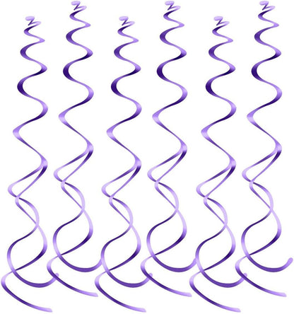 Easy Hang Spiral Ceiling Decorations - 12 Pack with Hooks, 74cm PVC Swirls for Instant Birthday, Wedding & Party Decor, Tool-Free Setup