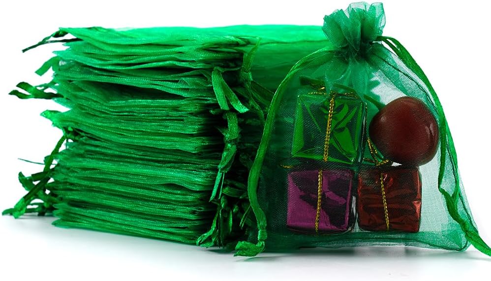 Meowoo 100PCS Organza Bags, 3x4in Small Mesh Bags Drawstring for Jewelry, Candy, Christmas, Sachets, Festivals, Bathroom Soaps, Makeup Organza, Wrapping Supplies(mixedcolor)