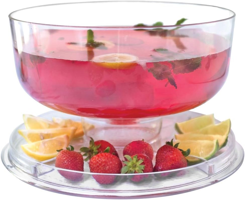 Cake Stand with Dome Cover, 6-in-1 Multi-Purpose Use, Cake Stand with Lid, Serving Platter, Punch Bowl, Desert Platter and More, BPA Free