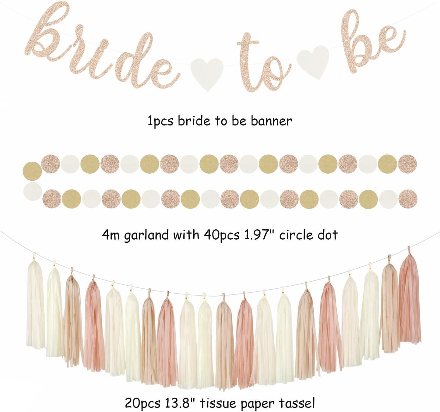 Champagne-Gold Beige Fall Baby-Shower Party-Decorations - 36pcs Welcome Home Banner Sign,Neutral Paper Lanterns,Girl Streamers Garland,Boho Hanging Tissue Pom Poms Flowers Fans Backdrop Decor Burgleda