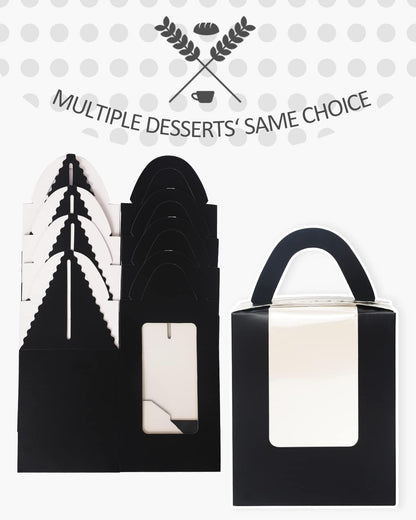 qiqee 60pcs Cupcake Boxes Individual Disposable White Single Box with Window 3.6 * 3.6 * 4.3inch Cupcake Containers/Holders