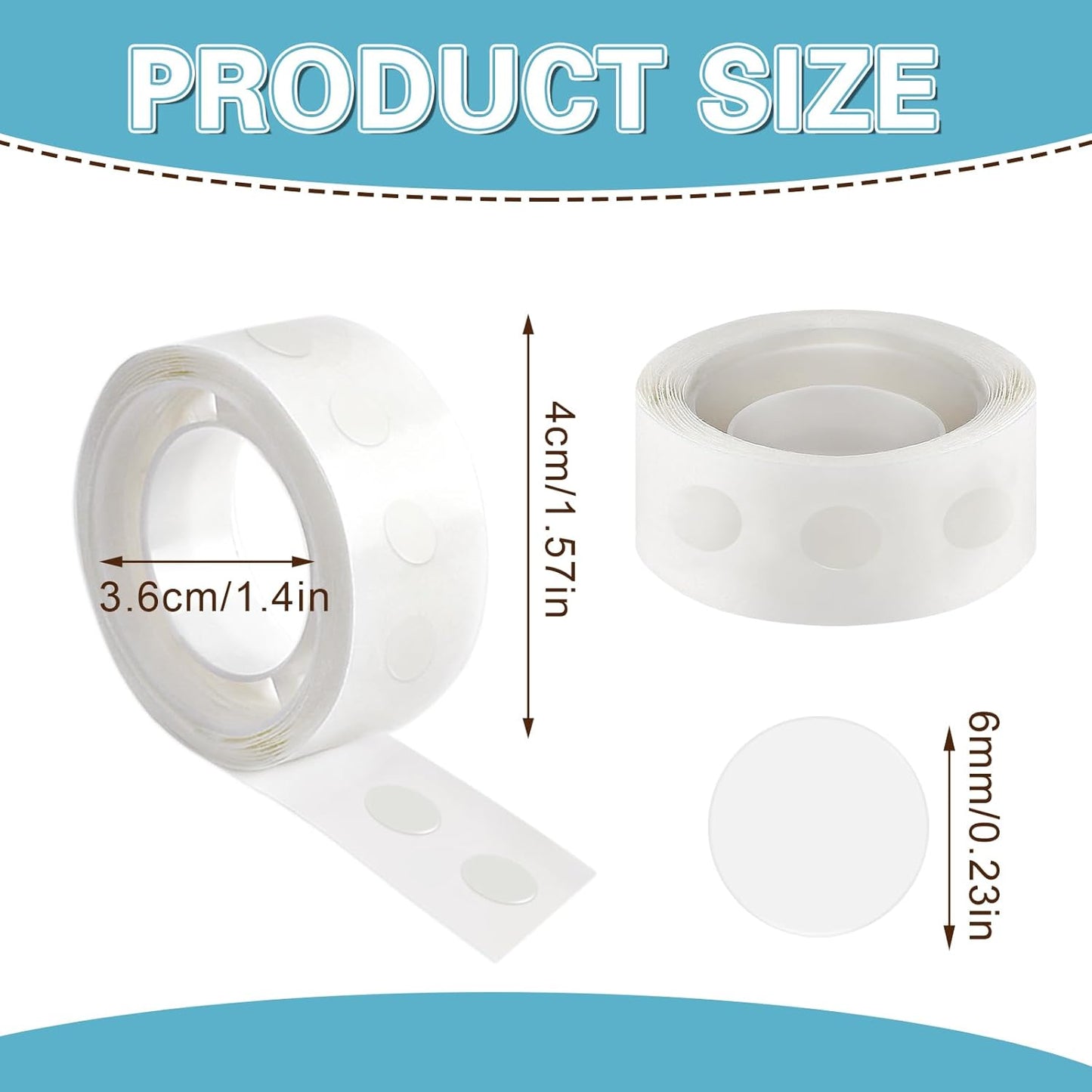 UPINS 300 Pcs Point Dots Balloon Glue Removable Adhesive Point Tape, 3 Rolls Double Sided Dots Stickers for Craft Wedding Decoration