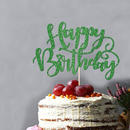 Handmade Glitter Happy Birthday Cake Topper,Birthday Party Cake Decorations, Anniversary/Birthday Party Decoration Supplies (Rainbow)