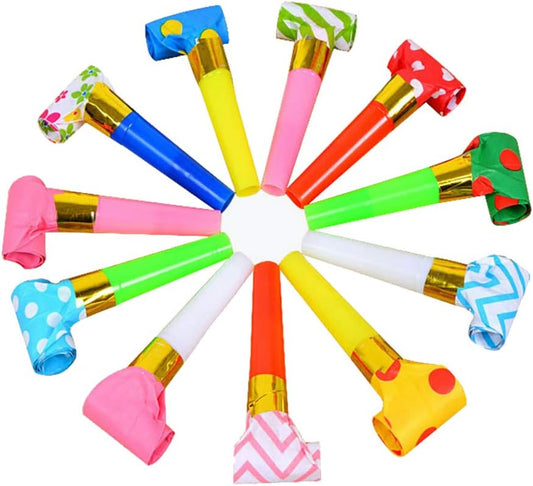 30 Pcs Party Blower Multicolor Musical Blowouts Whistles Funny Party Noisemakers Party Horns