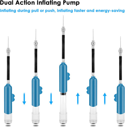 BROTOU Ball Pump, Dual Action Inflate Air Pump with 3 Needles and 2 Nozzles for Soccer Ball, Basketball, Volleyball, Balloons, Bikes