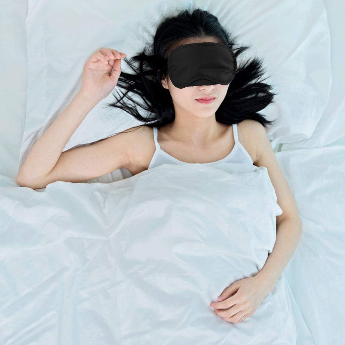 Wobe 30 pcs Black Eye Mask Cover, Sleep Mask with Nose Pad and Elastic Straps Comfortable Lightweight Blindfold Eyeshade Eyepatch for Kids Women Men for Travel Sleep or Party Supplies Game