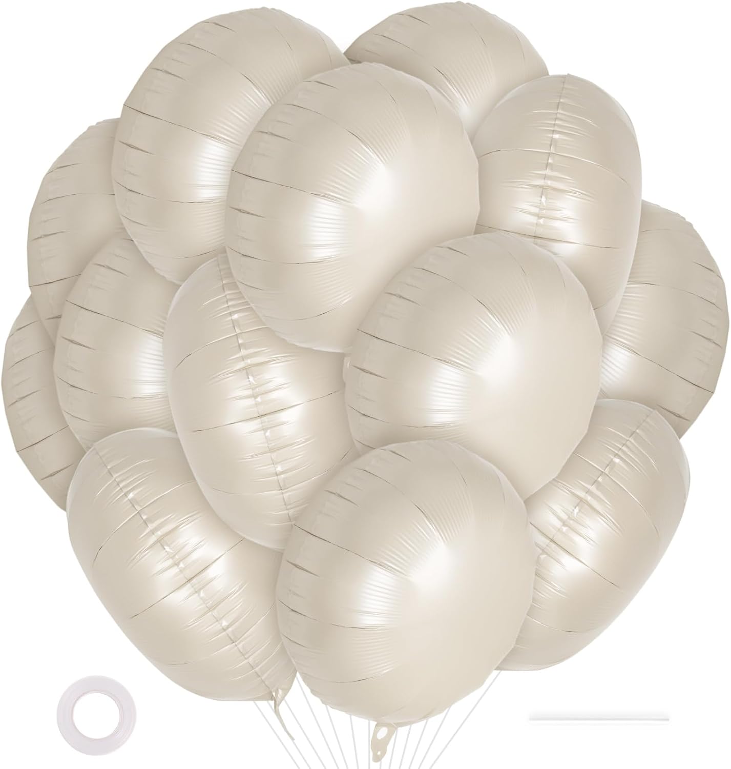 20 Pcs Black Round Shaped Balloons,18 Inch Round Foil Balloon,Giant Round Mylar Balloon Helium Balloons for Birthday Party Baby Shower Wedding Decorations (Black)