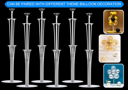 LANGXUN 28" Height Table Balloon Stand Kit for Birthday Party Wedding Decorations, Balloons Arch Kit for Graduation Party and Christmas Balloon Decorations (8 Pack)