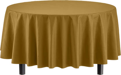 12-Pack Premium Plastic Tablecloth 54in. x 108in. Rectangle Table Cover - Dark Blue - Colors B
