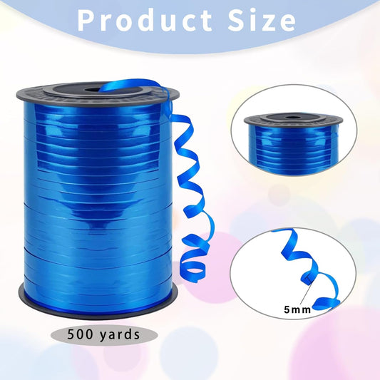 500 Yard Bright Blue Balloon String, 1/5" Ribbon Curling for Gift Wrapping, Balloon Ribbon, Birthday, Party, Festival, Florist Flowers Decoratio, Art Craft
