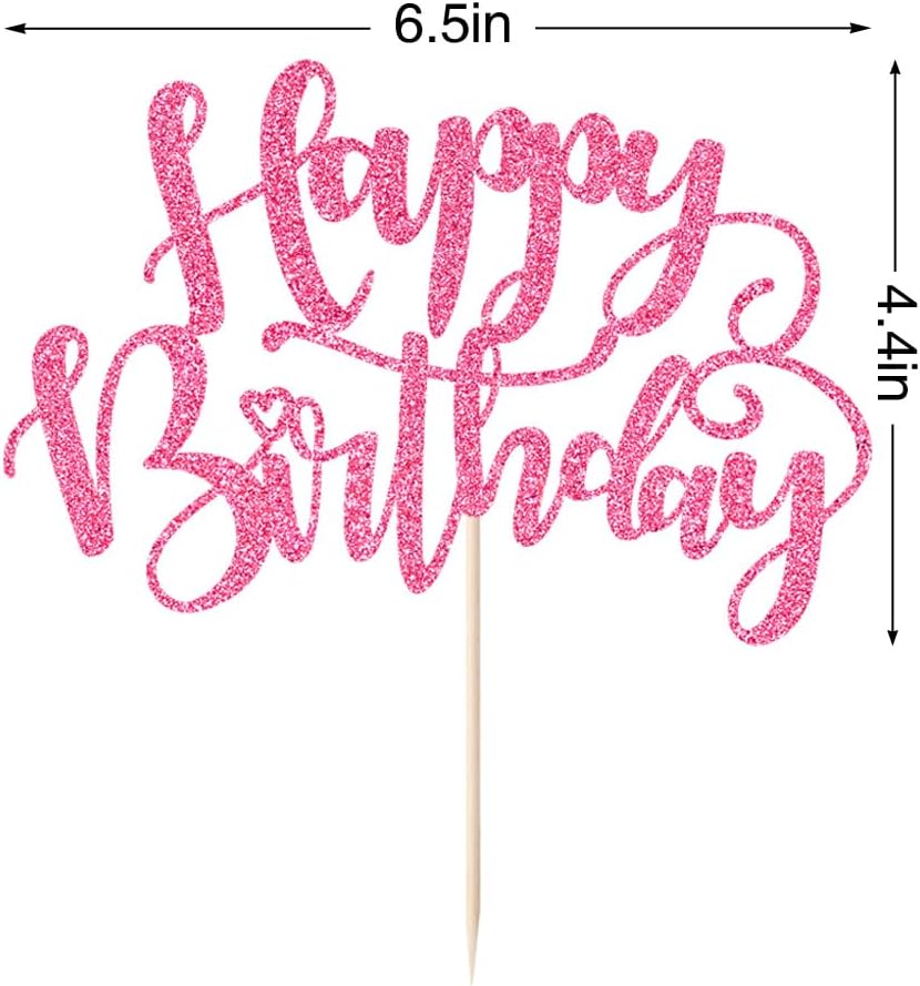 Handmade Glitter Happy Birthday Cake Topper,Birthday Party Cake Decorations, Anniversary/Birthday Party Decoration Supplies (Rainbow)