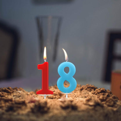 Beanlieve 10-Pieces Numeral Birthday Candles - Cake Numeral Candles Number 0-9 Glitter Cake Topper Decoration for Birthday,Wedding Anniversary,Party Celebration (Colourful)