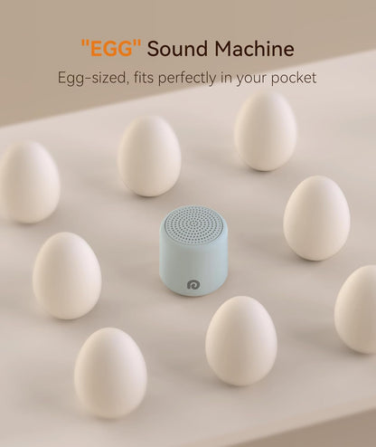 Dreamegg Portable Travel White Noise Machine for Sleep, Features Powerful Battery, Egg-Sized, 16 Nature Sounds, Timer, for Baby Adults Office Privacy Home Gift, Cream