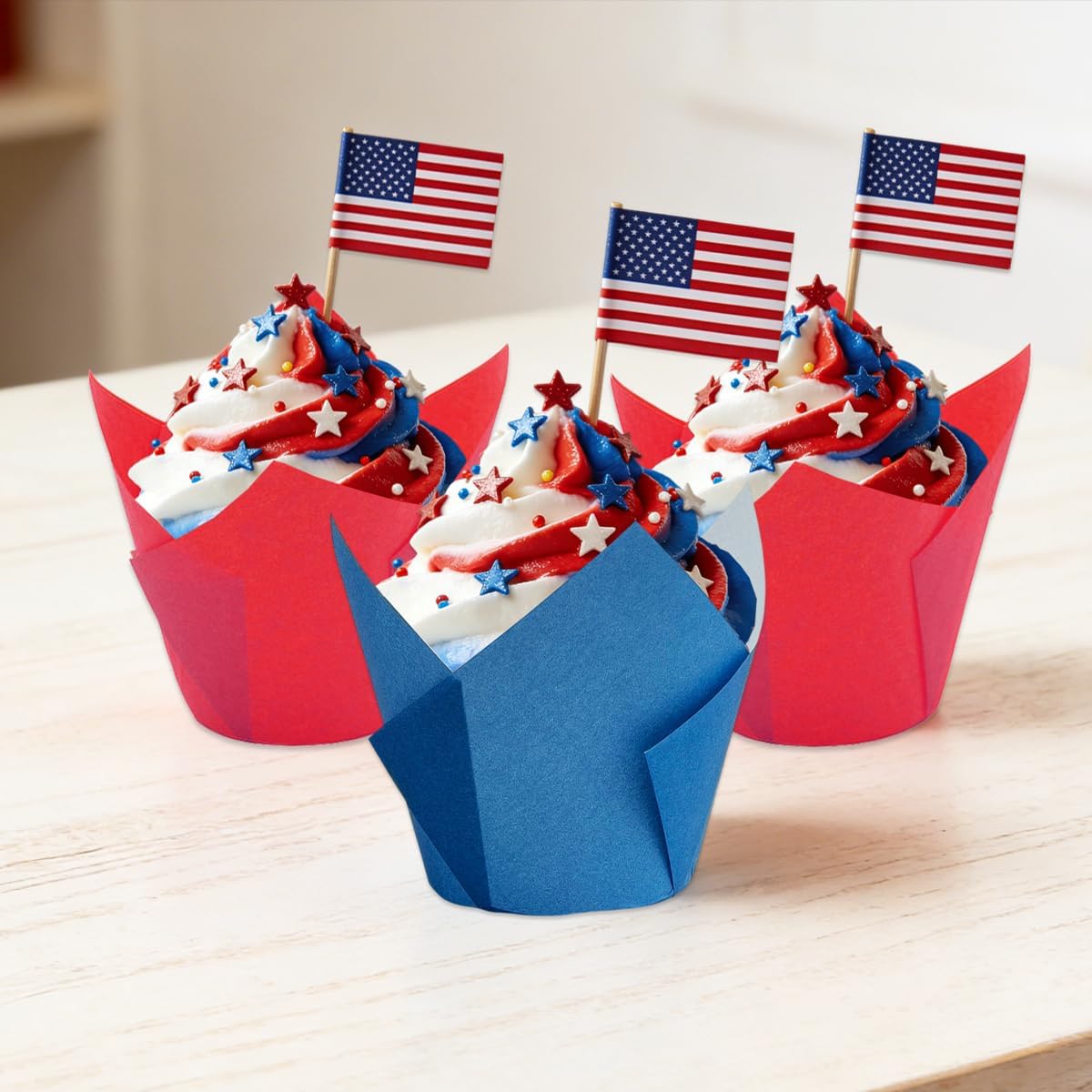 150 Pieces Tulip Cupcake Muffin Liners Paper Baking Cups Greaseproof Cupcake Wrappers for Birthday Wedding Party Baby Showers Catering Restaurants(Pink)