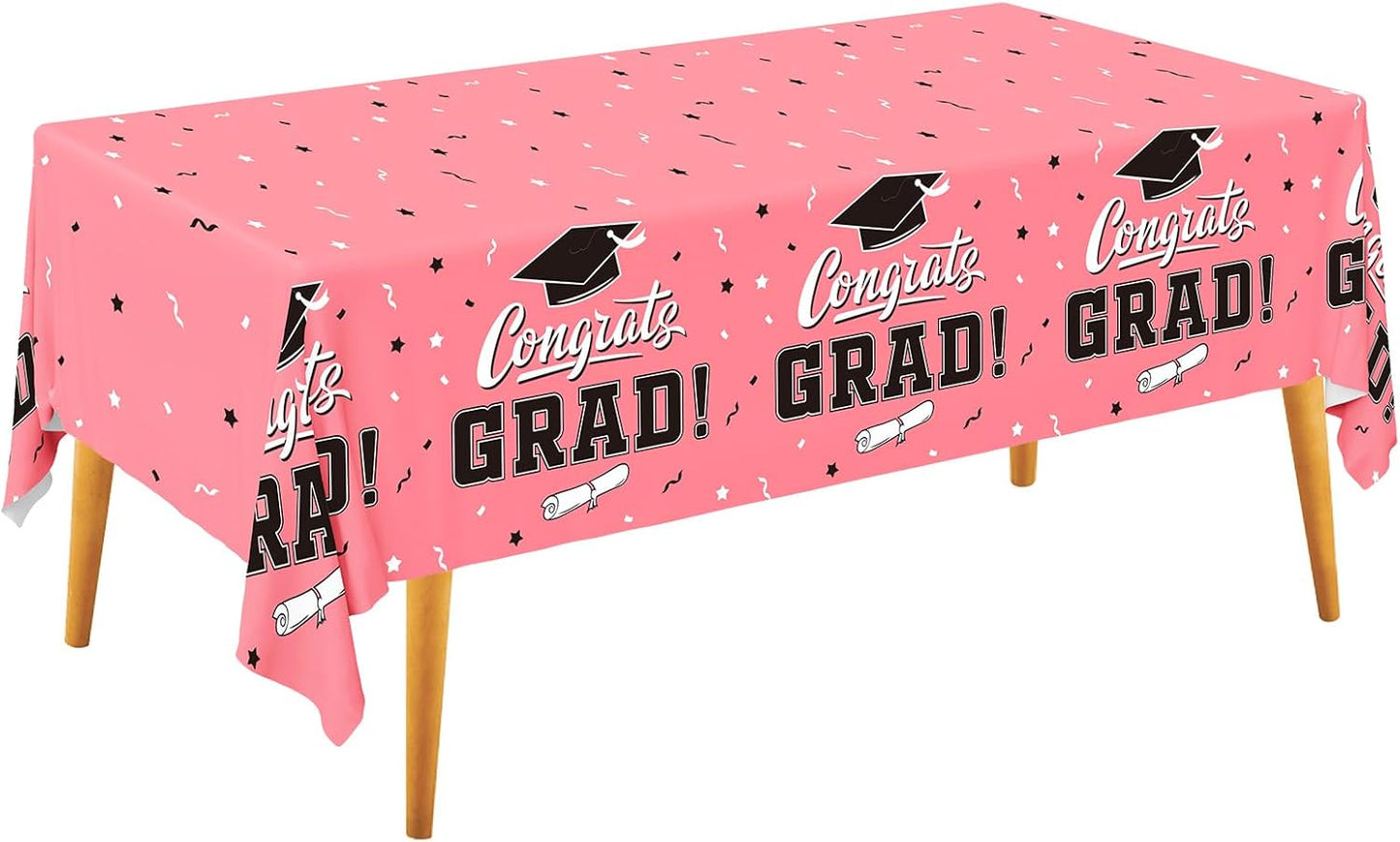 Gatherfun Graduation Party Decorations, Gongrats Grad Tablecover for Graduation Party Supplies, 3 pcs Green Table Cloths, 54"x108"