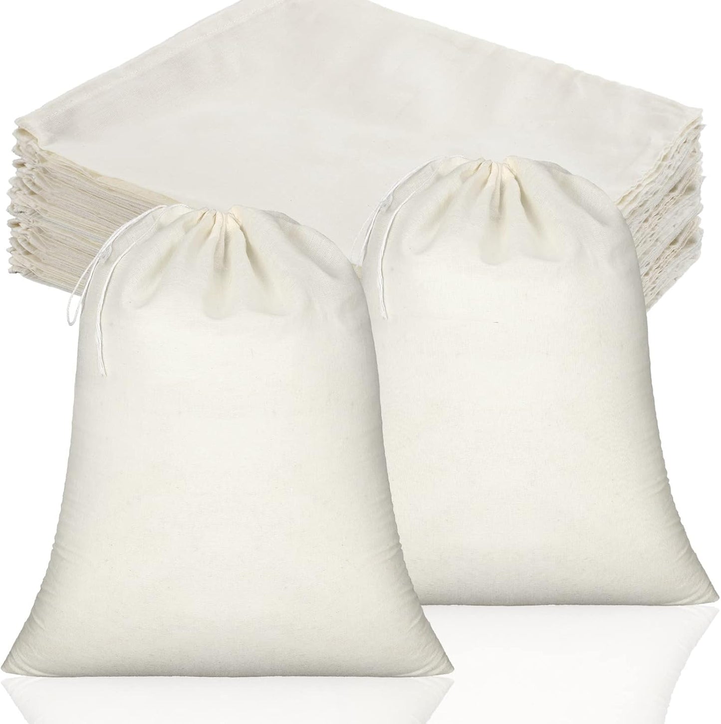 Tatuo 50 Pieces 4 x 6 Inches Muslin Cotton Drawstring Bags Canvas Linen Sachet Bag Reusable Empty Gift Pouch for Party Home Supplies