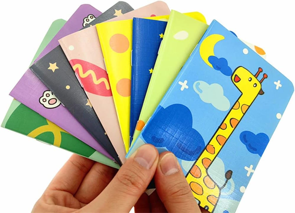 ALIMITOPIA 24pcs Mini Notebook Portable Pocket Notebook Journal Steno Memo MiniDaily NotePad,3.5X5 inches,24 sheets,College Ruled Pages(Cartoon Animals)