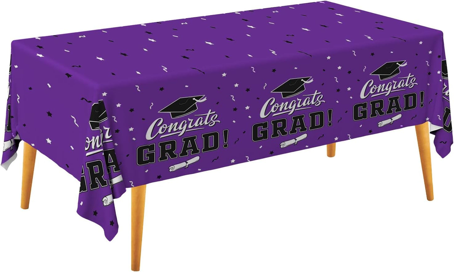 Gatherfun Graduation Party Decorations, Gongrats Grad Tablecover for Graduation Party Supplies, 3 pcs Green Table Cloths, 54"x108"