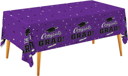 Gatherfun Graduation Party Decorations, Gongrats Grad Tablecover for Graduation Party Supplies, 3 pcs Green Table Cloths, 54"x108"