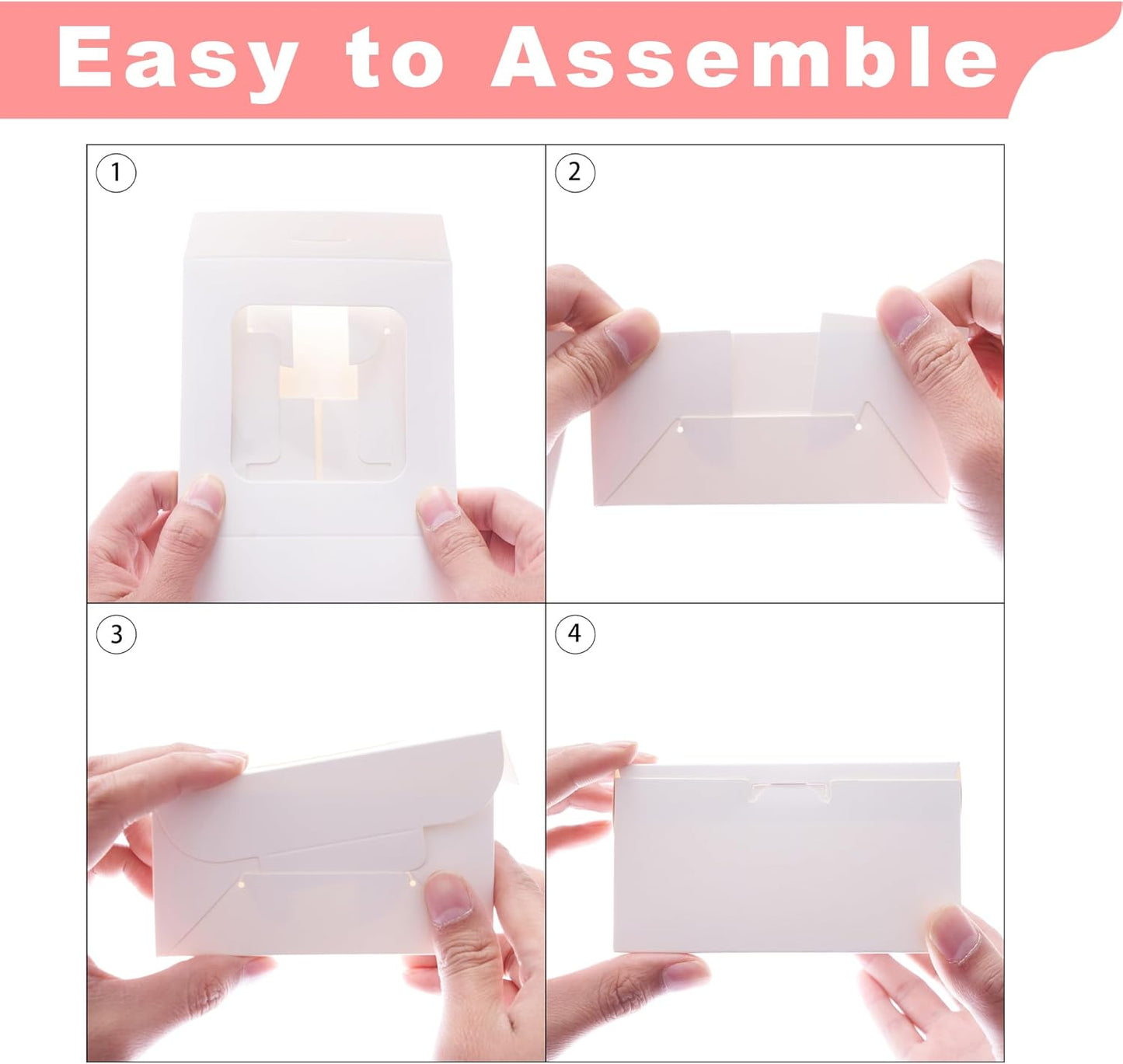 Zzrywuty White 10x10x5 Inches Cake Box with Cake Boards (60Pcs,30Pcs Boxes and 30Pcs Boards) Bakery Boxes with Clear Window for Cake,Dessert,Cookie,Birthday,Party,Wedding