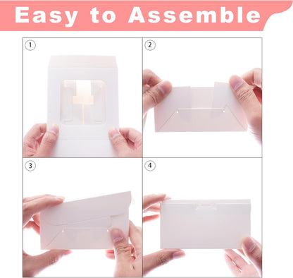 Zzrywuty White 10x10x5 Inches Cake Box with Cake Boards (60Pcs,30Pcs Boxes and 30Pcs Boards) Bakery Boxes with Clear Window for Cake,Dessert,Cookie,Birthday,Party,Wedding