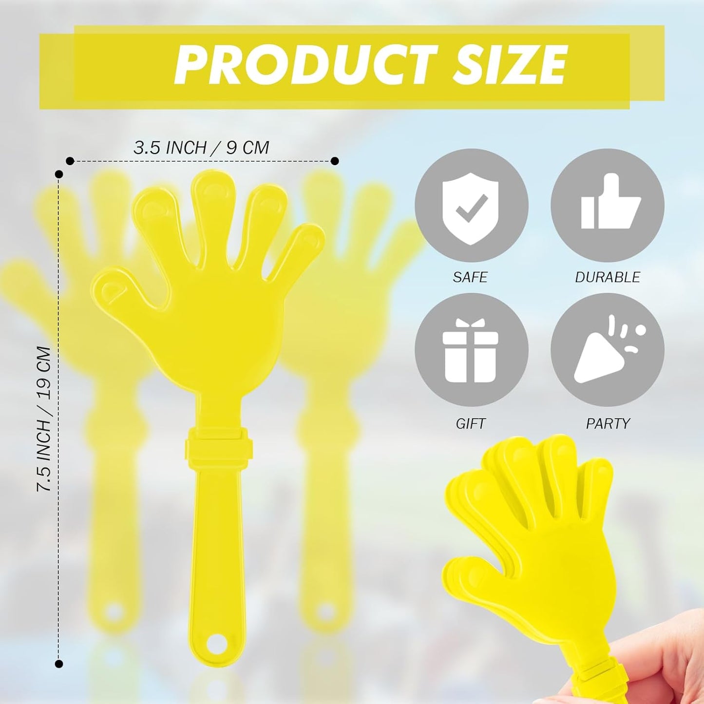 8 Pcs Hand Clappers Noisemakers 7.5 Inch Clappers Noisemakers Plastic Hand Clappers for Birthdays Game Football Sporting Events Cheers Supplies Dance Basketball Football Noisemakers(Blue)