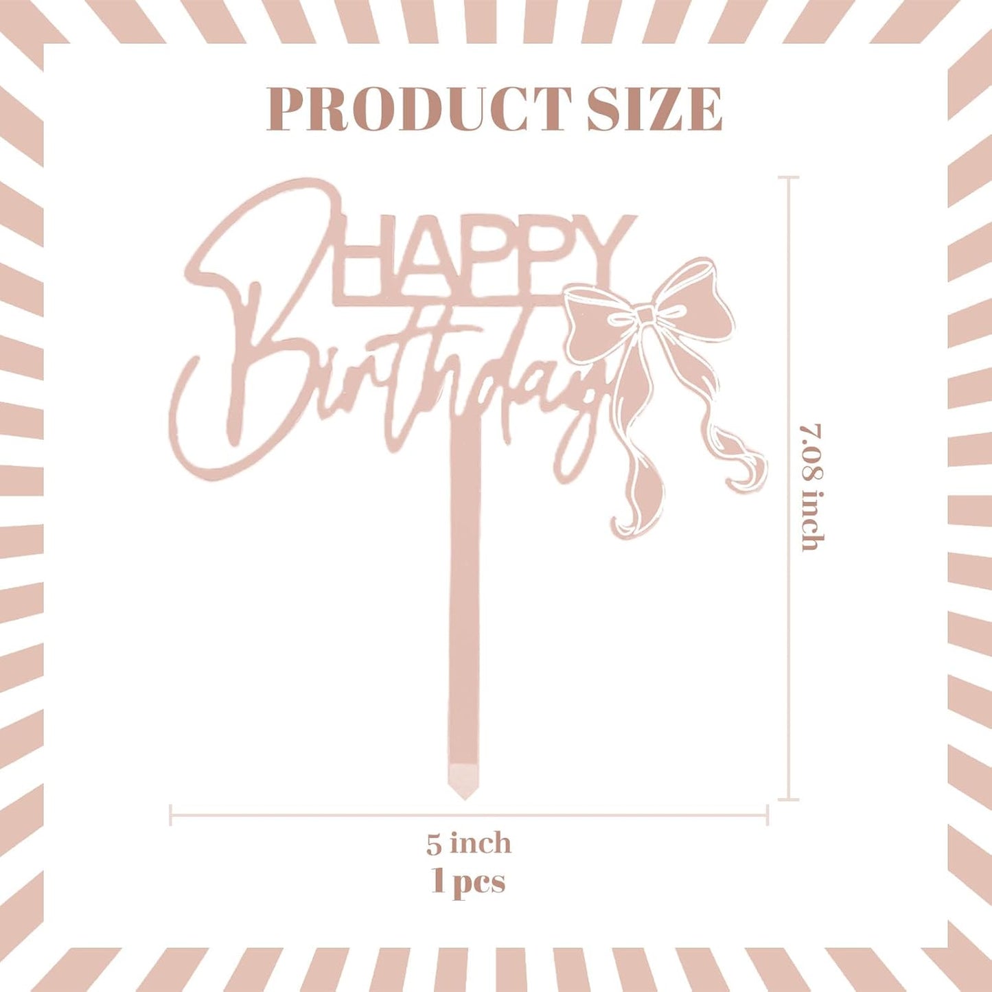 DIY Happy birthday Cake Topper Black Acrylic