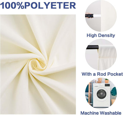 GFCC 8FTX10FT White Backdrop Background for Photography Photo Booth Backdrop for Photoshoot Background Screen Video Recording Parties Curtain