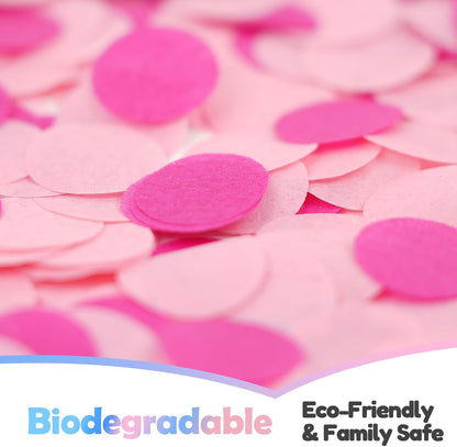 Gender Reveal Confetti Cannon - Biodegradable Confetti Poppers - Pink & Blue, 2 Pack - Party Supplies Pop Gun-Cannon for Boy or Girl Baby Reveal Party Supplies (1Pink +1Blue)
